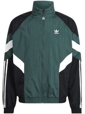 adidas— Men's rekive mineral Green and Black Track Jacket